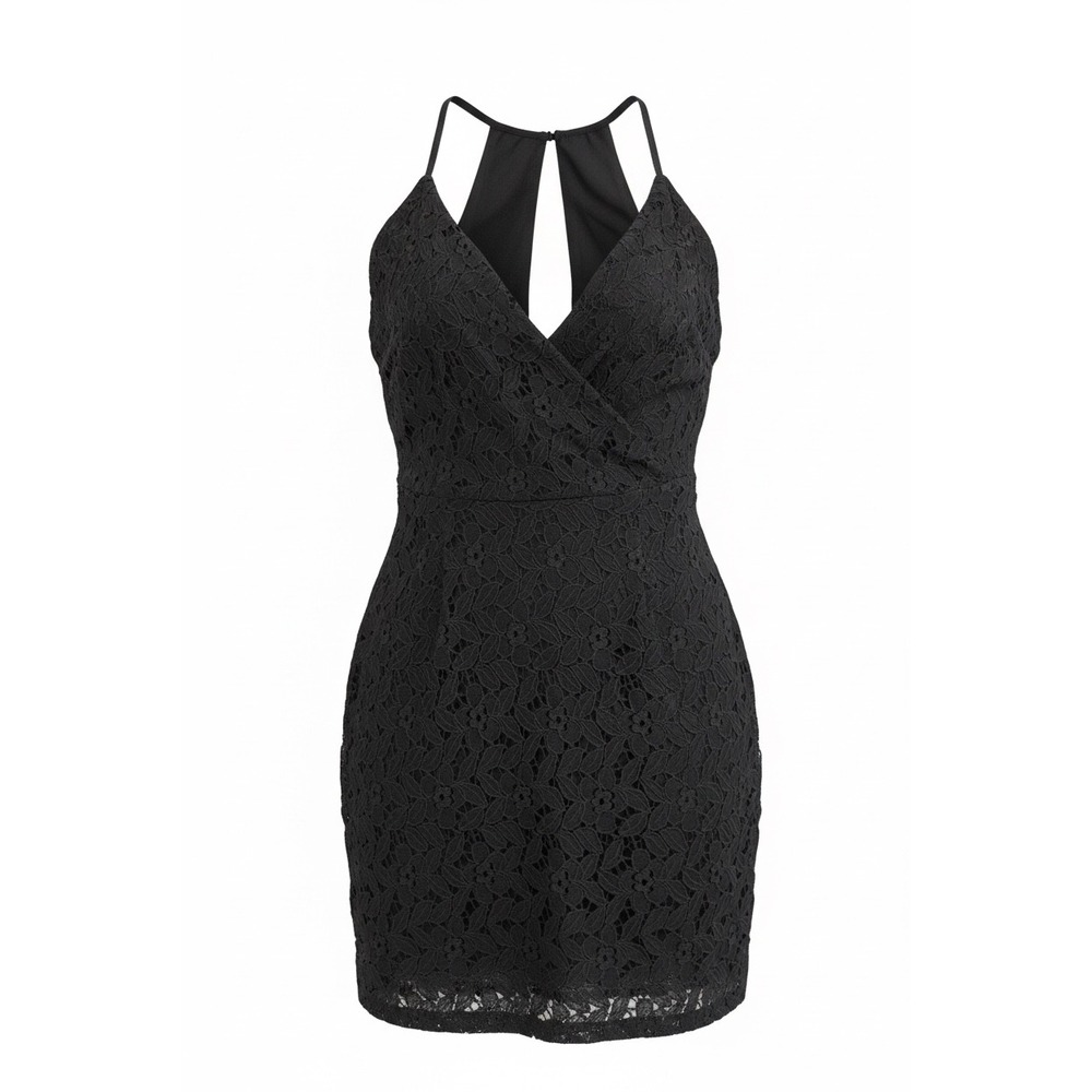 Kimchi Blue Urban Outfitters Black Lace Mini Dress Racerback Bodycon Size 4